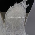 Luxury V Neck Sexy Flare Crystal Lace Bridal Gown Long Sleeve Beaded spaghetti strap mermaid wedding dress